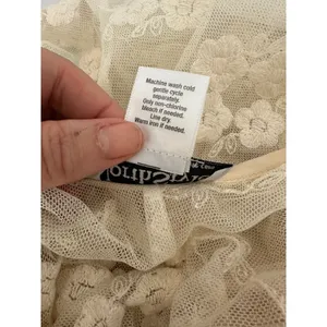 NorthStyle Women XL Ivory Sheer Mesh Lace Tunic Top Boho Romantic Fairy Ethereal thumbnail 7