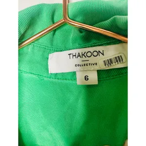 THAKOON COLLECTIVE Green Twill Short Sleeve Shirt Button Front Mini Dress Size 6 thumbnail 11