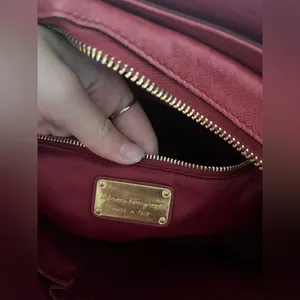 Salvatore, Ferragamo burgundy leather hand bag thumbnail 6