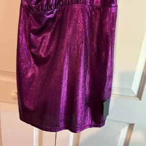 Lulu’s Cut the Line Magenta Shiny Cutout‎ One-Shoulder Mini Dress Size Large thumbnail 5