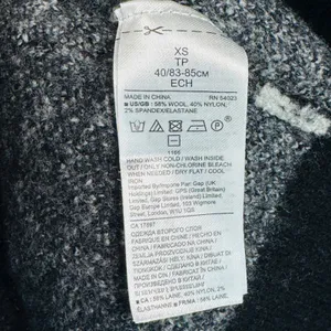 Banana Republic womens XS‎ black white plaid fuzzy wool blend crewneck pullover thumbnail 4
