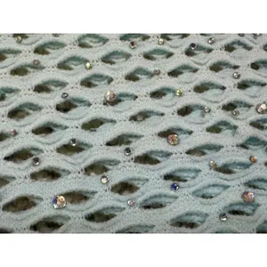Sparkly Blue Fishnet Two Piece Crop Top Cheeky Bottoms Set Festival Rave OS thumbnail 7