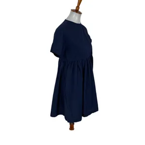 Hello Navy Fit And Flare Dress 6‎ Short Sleeve Back Zip Cottagecore Retro thumbnail 4