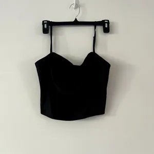Sunday Best Aritzia Black Bisou Satin Tank Top Size M thumbnail 3