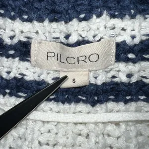 Anthropologie Pilcro Striped Henley Pullover Sweatshirt Women’s S Oversized thumbnail 8