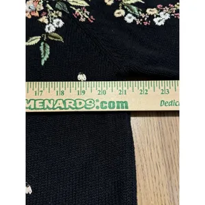 Tiara International‎ Cardigan Sweater Sz L Embroidered Button Floral Sequin 2002 thumbnail 5
