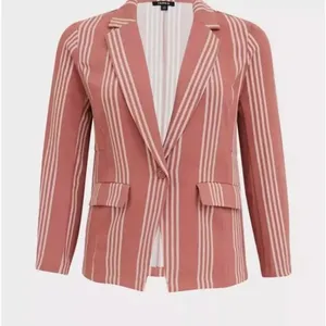 NWT Torrid Lightweight Boyfriend Blazer Pink/ White/ Stripe Size 2X thumbnail 10