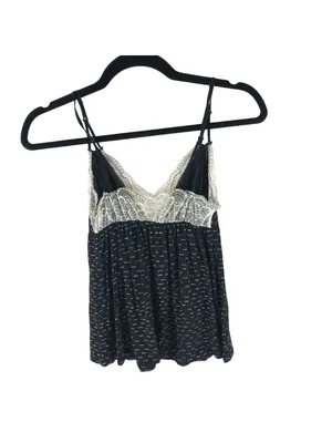 Eberjey Lace Trimmed Black & White Polka Dot Camisole Top S thumbnail 2