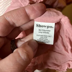 Showpo Blush Pink White Polka Dot Lace-Up Back Mini Dress AU 10 US 6 thumbnail 14