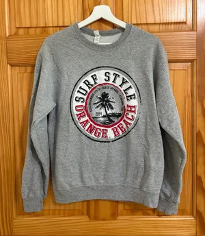 Orange Beach Alabama Size Small Grey Crewneck Sweatshirt thumbnail 1