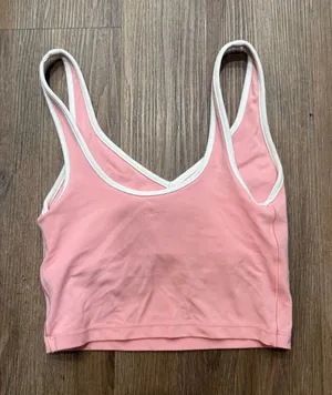 Aerie OFFLINE Pink Cropped‎ Tank Top White Trim XS thumbnail 1