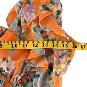 Lauren Conrad Womens Ruffle Floral Midi Dress Size S Cottage Boho Romantic thumbnail 8