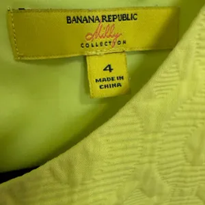 Milly Collection x Banana Republic Neon Yellow Sheath Mini Dress Jacquard Size 4 thumbnail 6