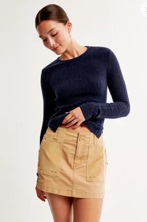Abercrombie 2000s Mixed Fabric Micro Mini Skirt thumbnail 1