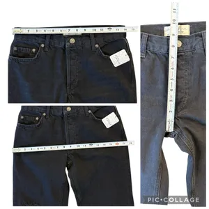 FREE PEOPLE Maggie Mid Rise Washed Black Distressed Jeans Raw Hem Size 24 NEW thumbnail 8