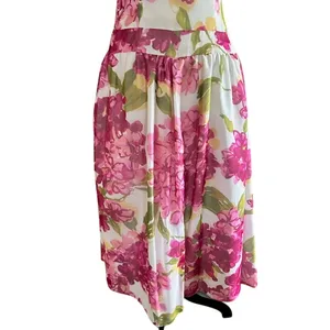 Tessuto Pink Floral Strapless Fit & Flare Dress Size 8 Wedding Guest Dress thumbnail 6