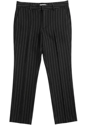 Banana Republic Sloan Slim Ankle Pants Womens 6 Charcoal Gray Pinstripe‎ Stretch thumbnail 1