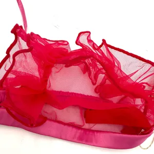 Skims Embroidered Tulle Triangle Bralette Pink Taffy New with tags Size Medium thumbnail 4
