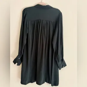 Madewell Relaxed Button-Front Mini Dress – Black, Size Medium NWT thumbnail 8