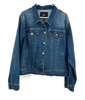 Nine West Jeans Size XXL Missy Lightweight Blue Jean‎ Denim Jacket Button Front thumbnail 1