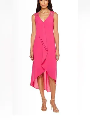 Adrianna Papell Dress Size 8 Black High Low Hem Sleeveless NWT thumbnail 4