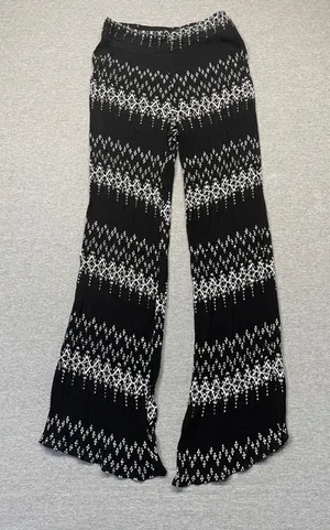 Women's Friday Black & White Printed Pants Size S Pull on Y2K thumbnail 1