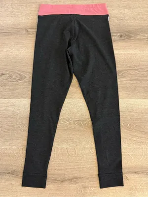 Victoria’s Secret PINK Yoga Leggings Women’s M Gray Pink Logo Drawstring thumbnail 2