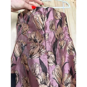 NWT Lulus Gowning Around Mauve Floral Jacquard Strapless Maxi Dress Party Gala L thumbnail 8