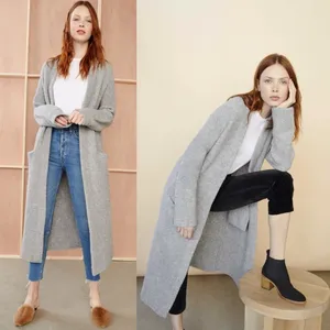 Jenni Kayne Sweater Boucle‎ Duster Coat Merino Wool Cardigan Open Grey S GUC thumbnail 2