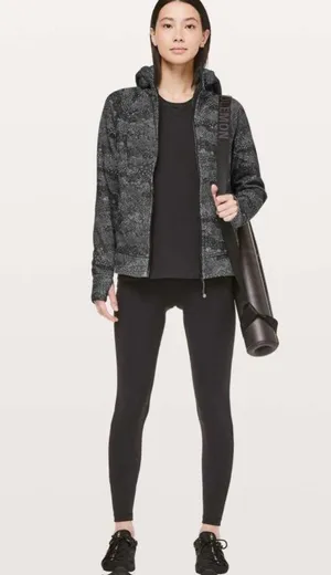 Lululemon Full Zip Floral Print Cotton Fleece Hoodie thumbnail 2