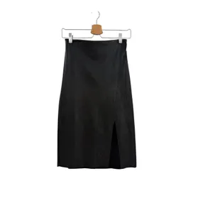 Commando Faux Leather Side‎ Slit Midi Skirt Black Pull On Size Medium thumbnail 3