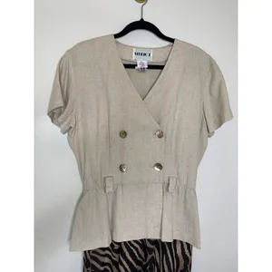Studio I Mixed Print Safari Style Dress Zebra Print Skirt Sz Medium / Large thumbnail 7