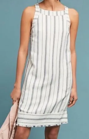 Anthropologie Akemi & Kin Claudia Sleeveless Striped Linen‎ Dress White 0 thumbnail 1