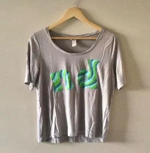 University of notre dame green blue swirl ND shirt thumbnail 1