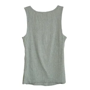 Aerie Size Medium Grey Ribbed Scoopneck Lace Trimmed Button Front Girly Layering thumbnail 5