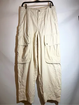 Free People Brentwood Aged Green Slouchy Cargo Utility Pants Cotton Size 8 thumbnail 2
