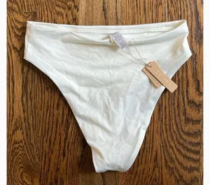 SKIMS White Mid Waist Bikini Bottoms M thumbnail 3