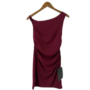 Lulus Becca Burgundy Twisted One-Shoulder Mini Dress size Small NWT thumbnail 4