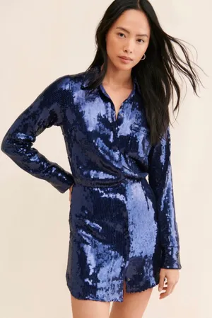 Free People Sophie Sequin Mini Dress Midnight Navy XS‎ NWT Party Glam thumbnail 1