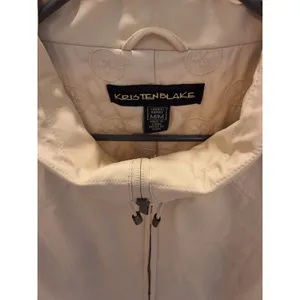 Kristen Blake Women's M Ivory Full-Zip Quilted Lined Jacket Trench Coat thumbnail 8