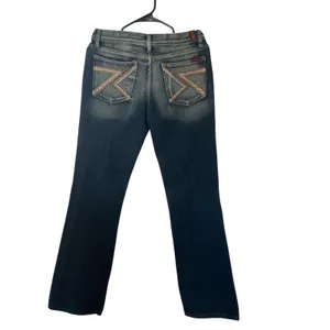 Vintage Y2K 7 For All Mankind Dojo Jeans Size 29 Bootcut Rhinestone USA Made thumbnail 2