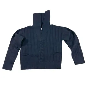 Area‎ Stars Quarter Zip Sweater Black Cable Knit Ribbed Collared Pullover S NEW thumbnail 5