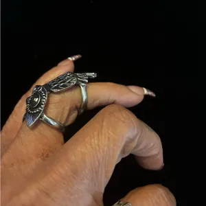 Silver Owl Statement Ring size 7 thumbnail 2