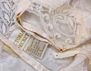 Nwt Vintage white & gold label Victoria secret lace teddy nightgown lingerie thumbnail 4
