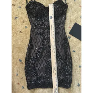 Lulus Moonlit Love Black Sequin Sleeveless Bodycon Mini Dress Size XS Sexy thumbnail 10