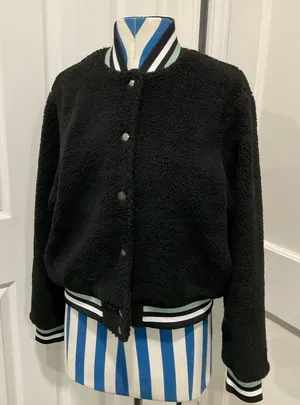 NWOT RVCA SHERPA VARSITY BOMBER JACKET‎ thumbnail 1