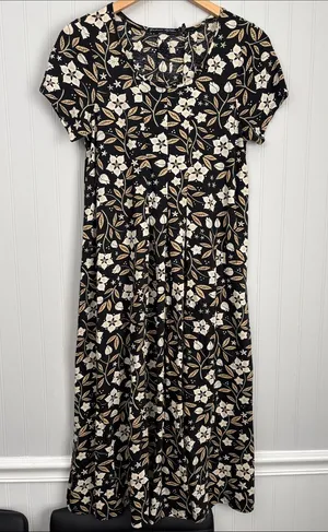 Gudrun Sjodan Short Sleeve Floral Midi Dress Women Size XS thumbnail 1