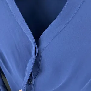 Express women’s the portofino navy slim fit long sleeve tie cuff blouse size XS thumbnail 6