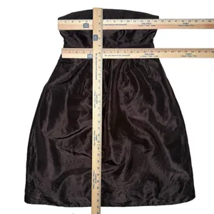 J Crew Strapless‎ Dress 0 XS Brown 100% Silk Satin Lined Babydoll Empire Waist thumbnail 12