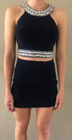 B Darlin Homecoming Navy Two Piece Dress thumbnail 1